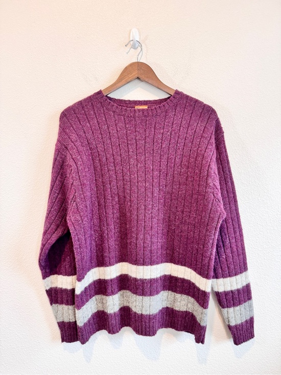 Fargo Other - Fargo Clothing Supply Co Medium Wool Grandpa Sweater Purple Stripe Cozy M J62